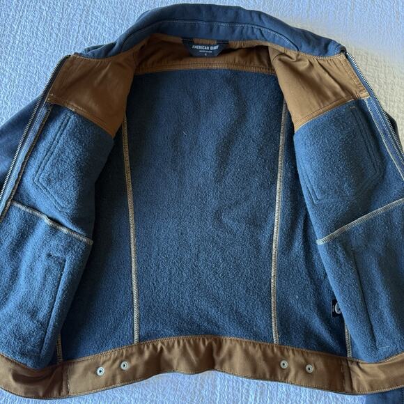 American Giant Women’s Trucker Jacket Size Small Blue Full Zip Cotton - Picture 7 of 10